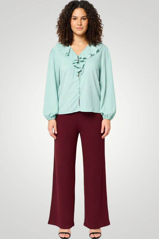 Celeste Ruffle Blouse (London Fog)