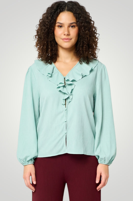 Celeste Ruffle Blouse (London Fog)