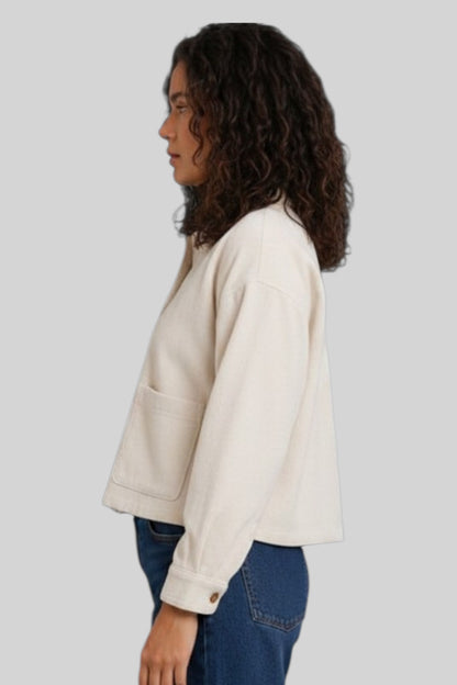 Aria Linen Cropped Shirt