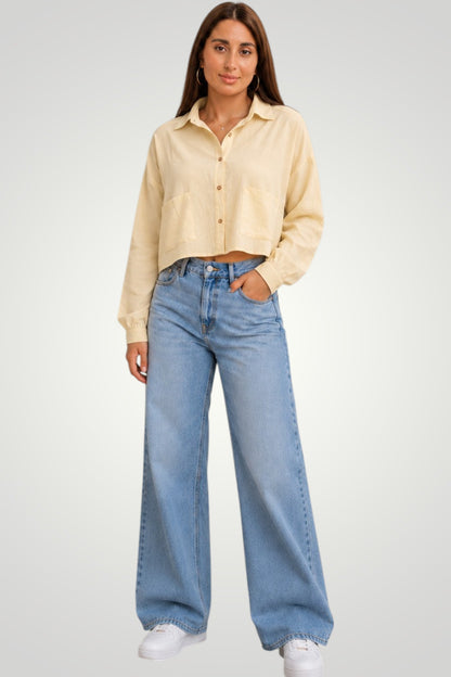 Liora Soft Linen Cropped Shirt