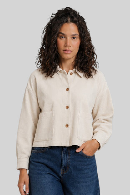 Aria Linen Cropped Shirt