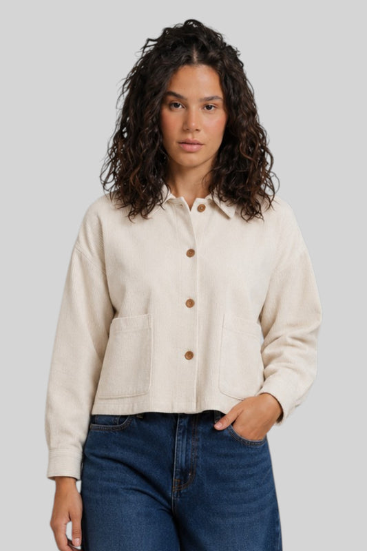 Aria Linen Cropped Shirt