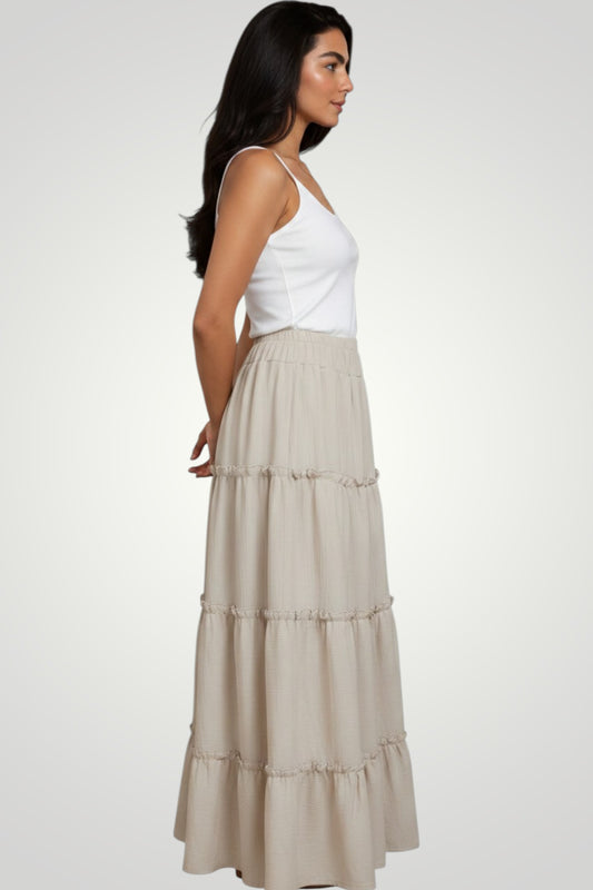 Sand Dune Tiered Maxi Skirt