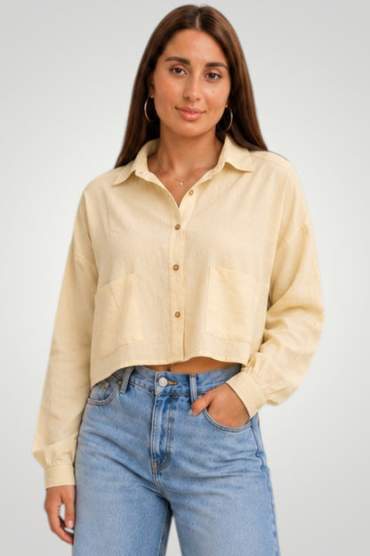 Liora Soft Linen Cropped Shirt