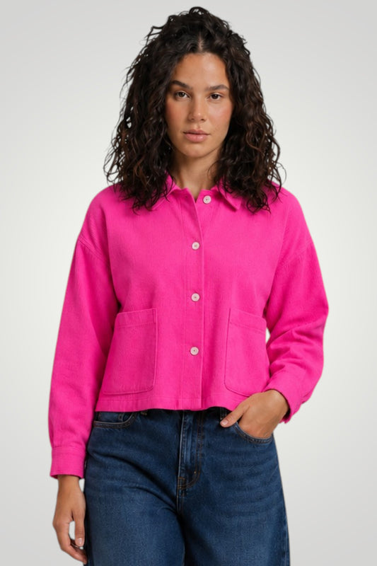 Aria Linen Cropped Shirt