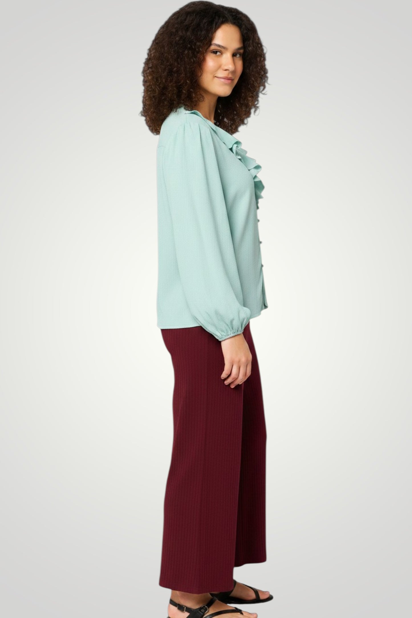 Celeste Ruffle Blouse (London Fog)