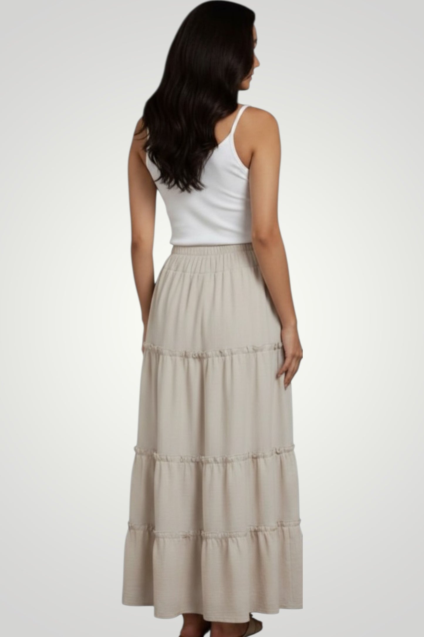Sand Dune Tiered Maxi Skirt
