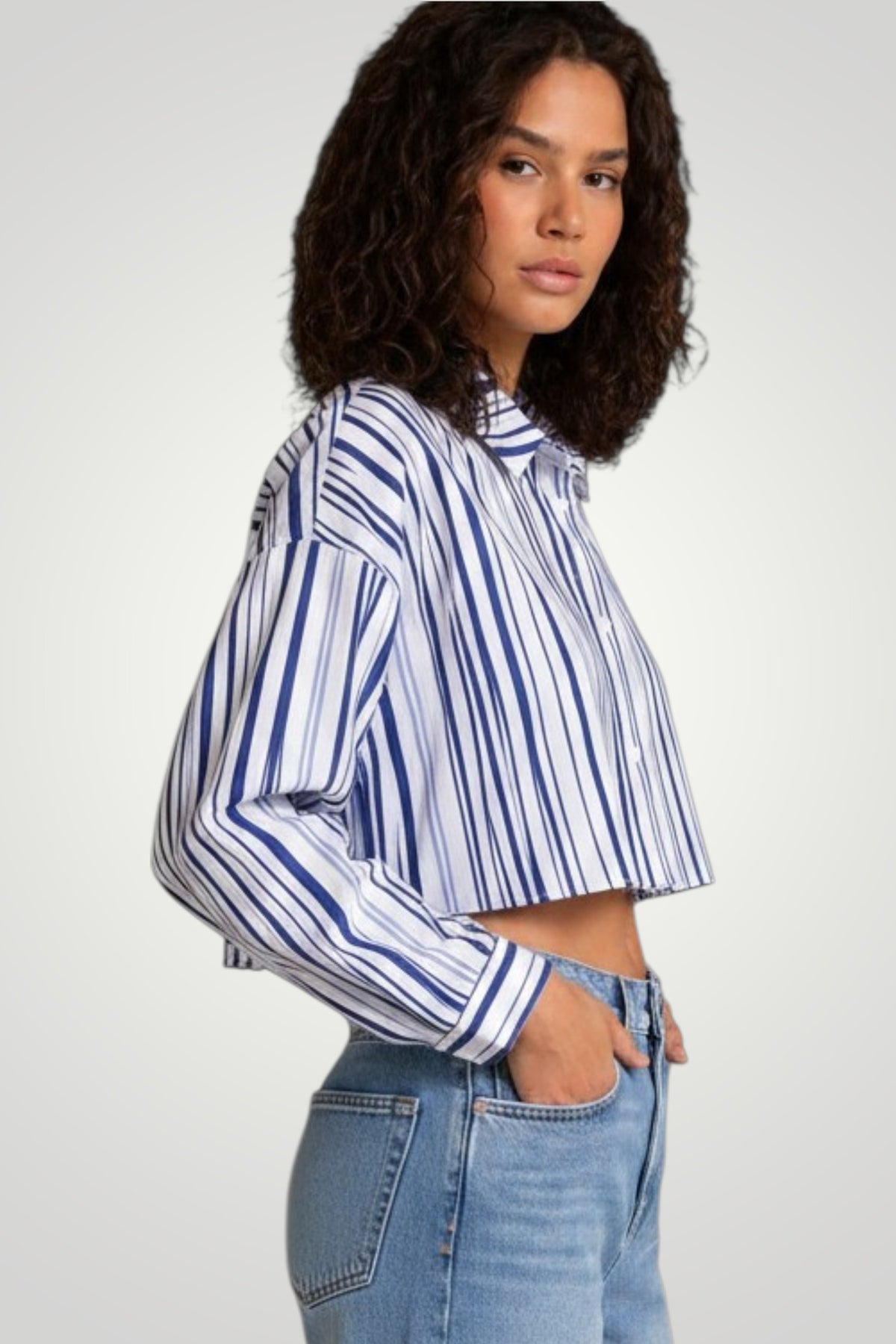 Selene Silk Cropped Shirt