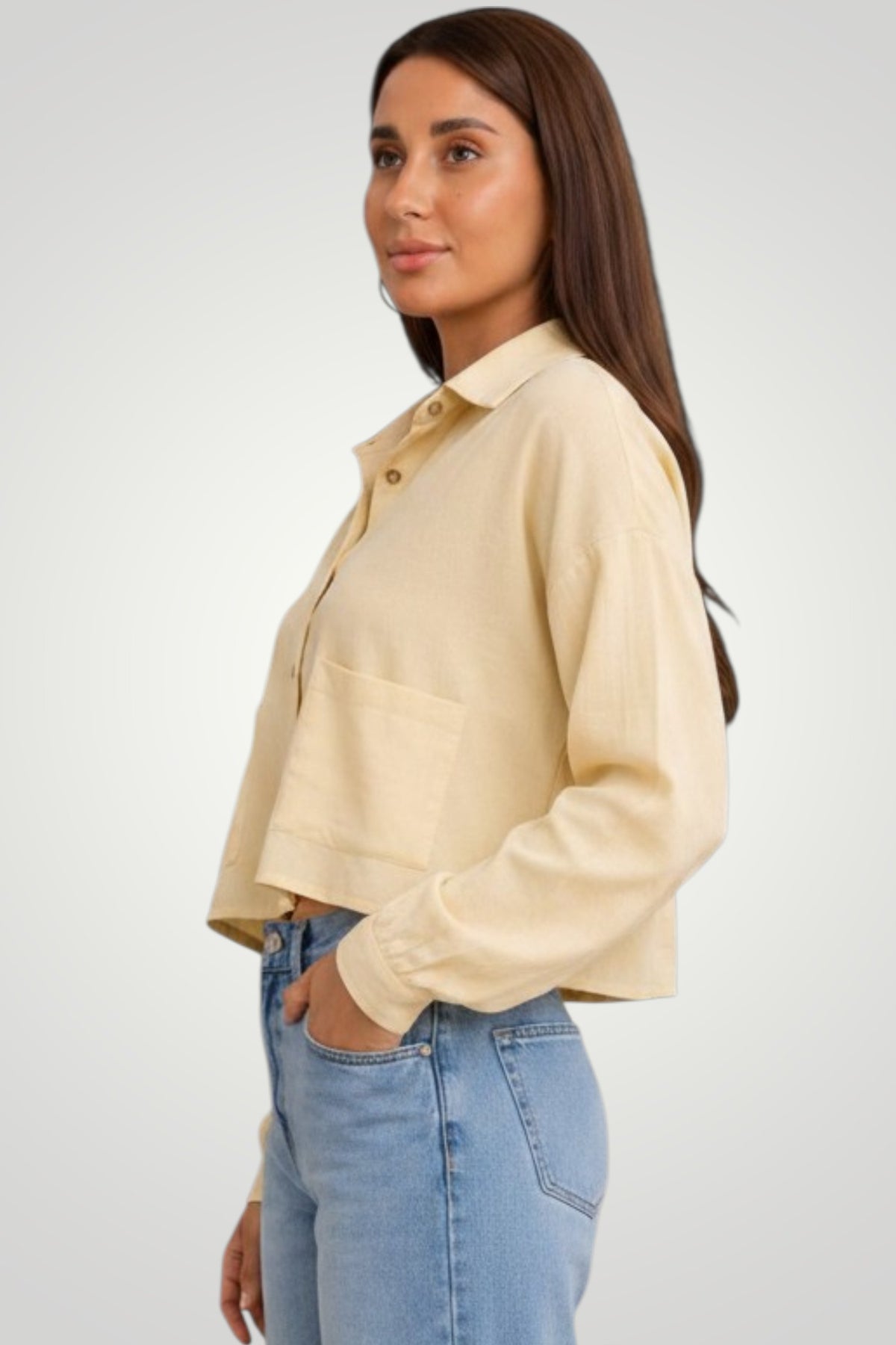 Liora Soft Linen Cropped Shirt
