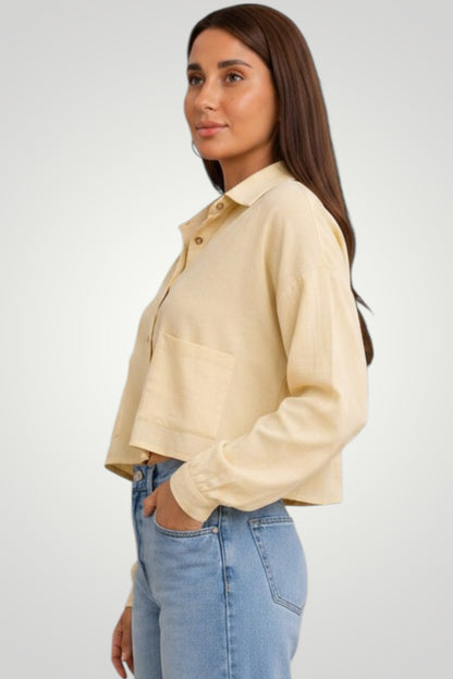 Liora Soft Linen Cropped Shirt