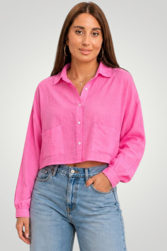 Liora Soft Linen Cropped Shirt