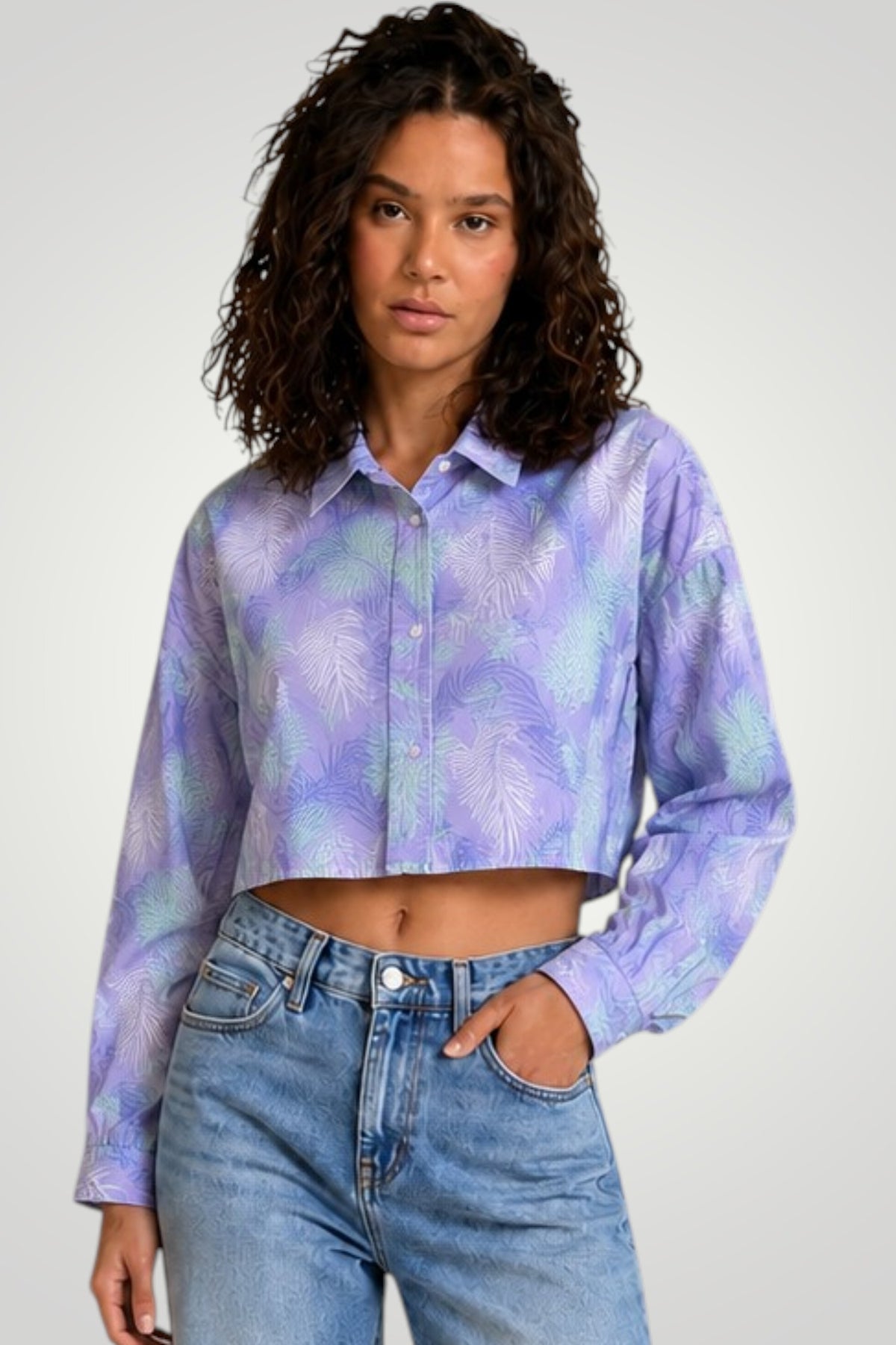 Selene Silk Cropped Shirt