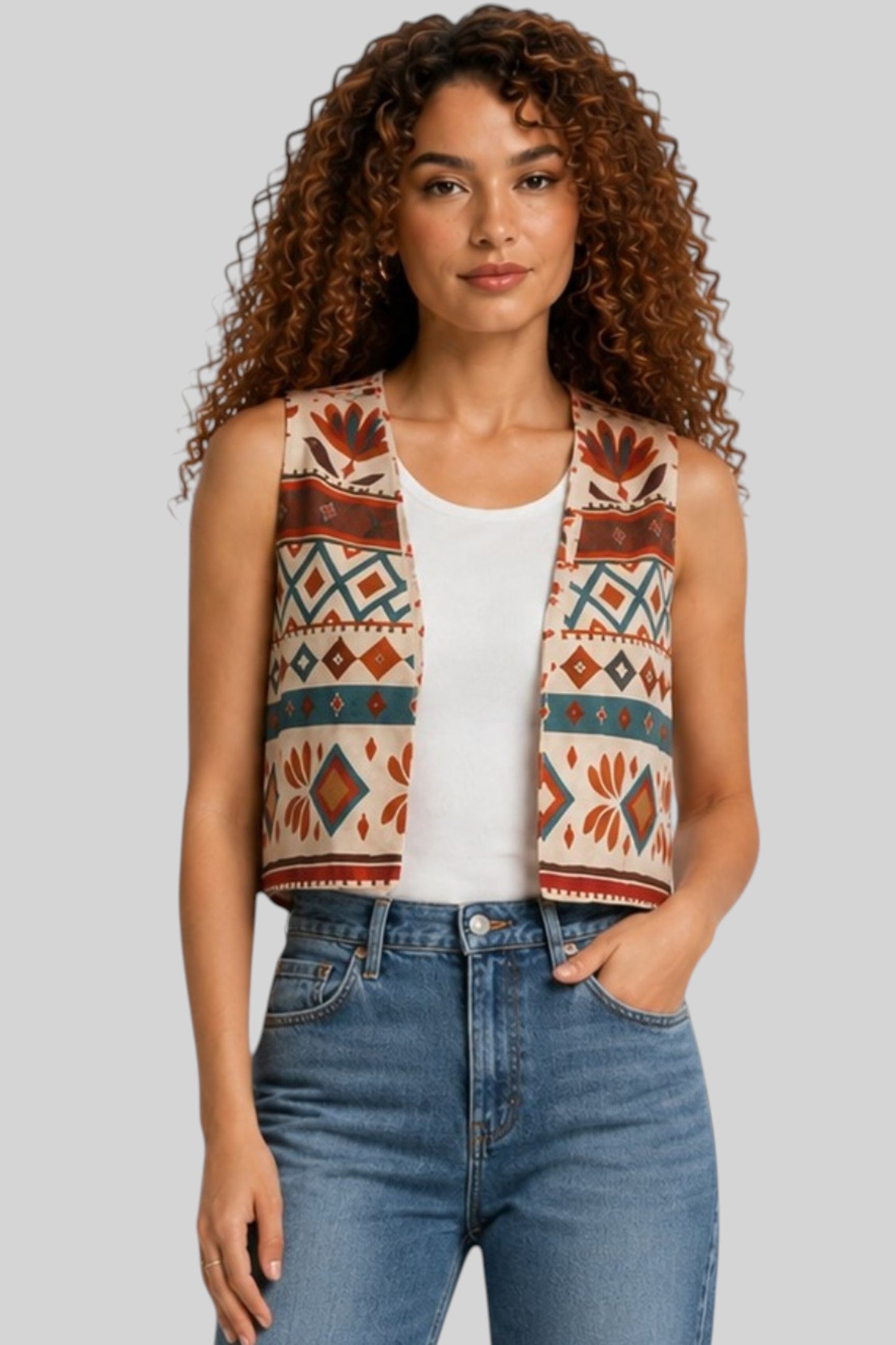 Terra Nomad Printed Linen Vest
