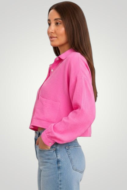Liora Soft Linen Cropped Shirt