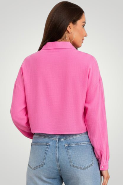 Liora Soft Linen Cropped Shirt