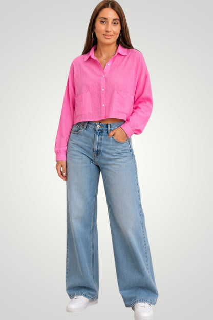 Liora Soft Linen Cropped Shirt