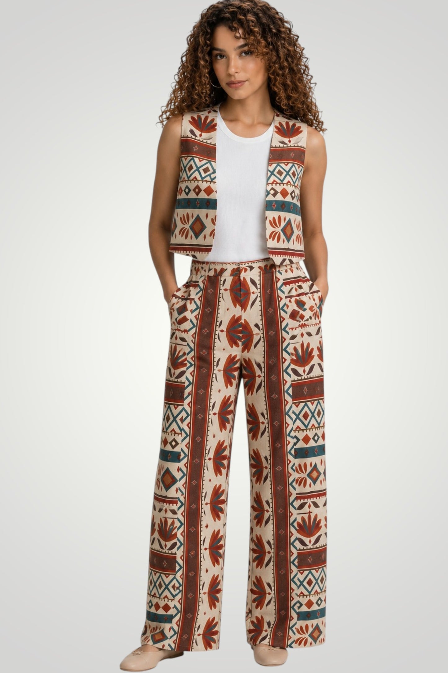 Terra Nomad Printed Linen Set
